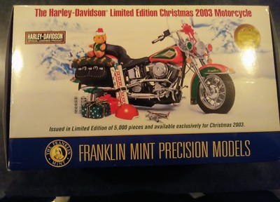 Franklin Mint - 2003 Christmas Harley Davidson Motorcycle Never Taken Out of Box