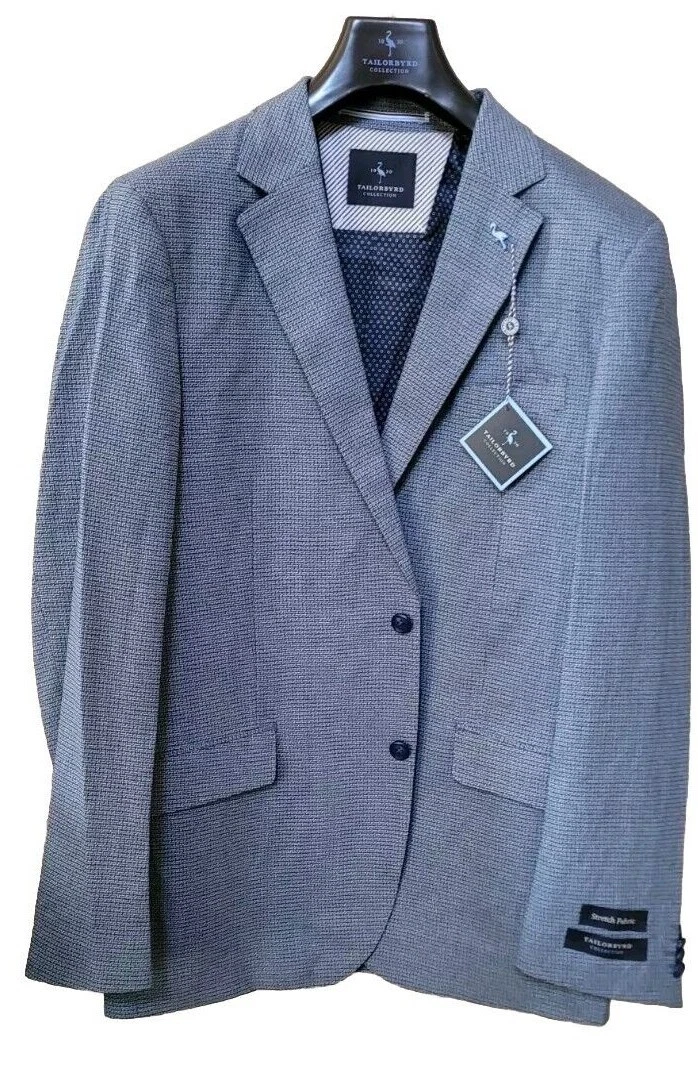 TailorByrd Men's Blazer, Tailorbyrd Sport Coat, Size: 40R, 42R, 44L, Two Button
