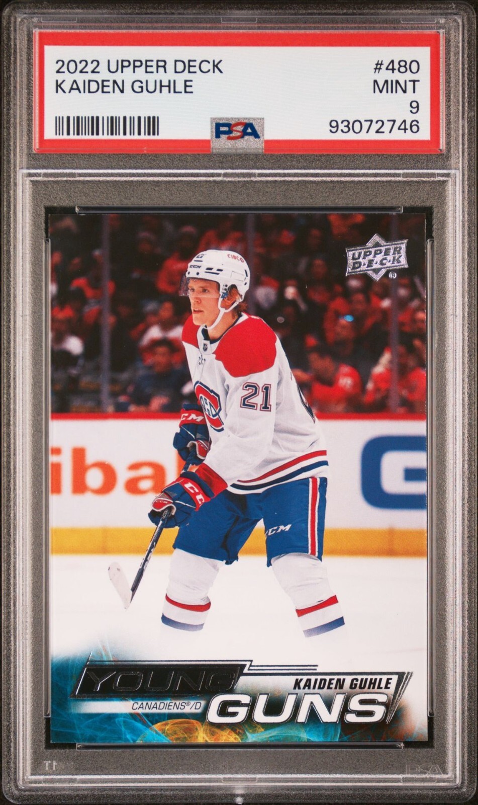 2022-23 Upper Deck UD #480 - Kaiden Guhle Young Guns YG - PSA 9