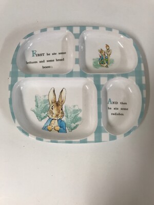Pottery Barn Bunny Rabbit Beatrix Potter Baby Nursery Plate 2017 Plastic  Resin