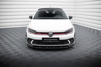 Front Ansatz V.1 FüR VW Polo GTI Mk6 Facelift Schwarz Spoilerlippe Schwert