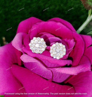 1.50Ct Round Cut Lab-Created Diamond Stud Earrings 14K Yellow Gold Plated Silver