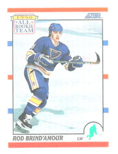 1990 1991 Score Rod Brind Amour 328 All Rookie Team St Louis Blues Hockey Card. rookie card picture