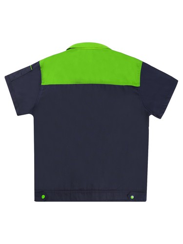 Men's Short Sleeve Work Shirt Turn-Down Collar Mechanic Uniform Tops Workwear - Picture 6 of 37