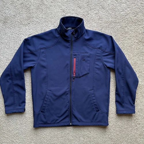 Minus Zero Jacket Mens Large Full Zip Softshell Mock Neck Navy Blue Pockets - product listing photo