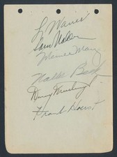 1942 Phillies DANNY MURTAUGH & LLOYD WANER ++ Baseball Autograph Album Page
