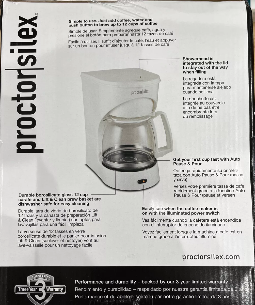 Proctor Silex 43501Y 12-Cup Coffeemaker - White