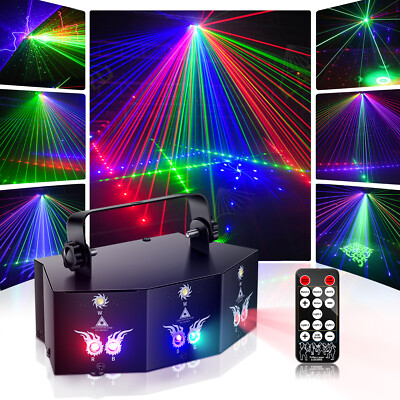 Stage Lighting 9-EYE Laser Light DMX Scan Projector Strobe Disco Lights W/Remote