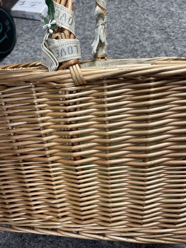 Large wicker picnic shopping basket eBay