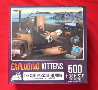 Exploding Kittens 500 Piece Jigsaw Puzzle | Slothness of Memory NIB Art ...