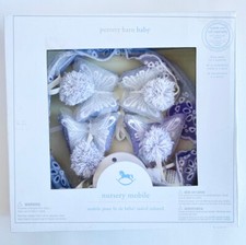 New Pottery Barn Baby CHAMBRAY Butterfly Crib Musical Mobile Unopened