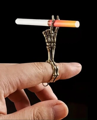 Skelett Finger Zigarettenetui Ring - Rauchen 