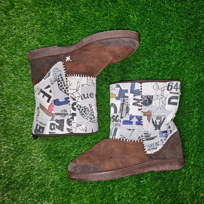 Ugg Boots Men 10 brown Patchwork DIY Upcycle poli… - image 6