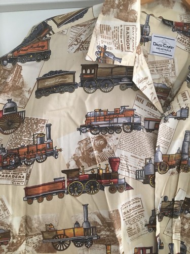 David carey TRAIN Shirt Mens Sz 2XL California Train Locomotive Short Sleeve - Picture 4 of 6