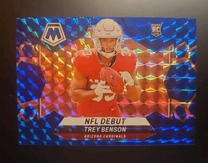 TREY BENSON 2024 PANINI MOSAIC NFL DEBUT BLUE PRIZM RC PARALLEL /99 #277 RC