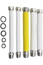 FLESSIBILI PER CALDAIA INOX ESTENSIBILI RIVESTITI GOMMA BIANCHI  KIT 5pz 22/42CM