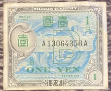 1945 Japanese Ten Sen Allied Military Currency Paper Money WWII Occupation SKU:1