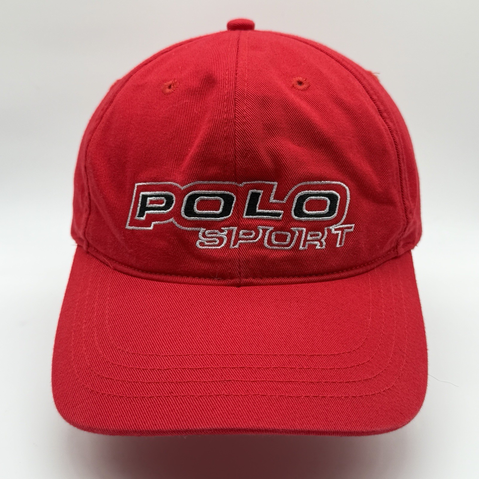 Vintage Polo Sport Ralph Lauren Spellout Adjustable Strapback Hat Cap Reflective