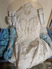 Vintage Wedding Dress, Well Preserved With Headband And Krinalin