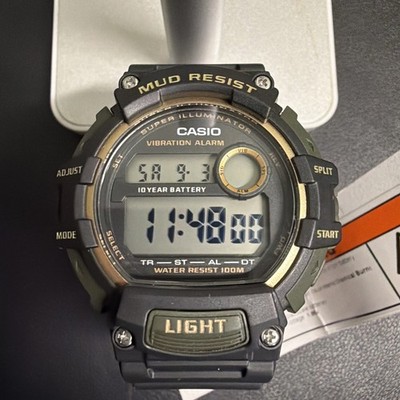 Casio Quartz Mud Resistant Black Resin Band Watch 3463 TRT-110H New Open Box