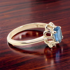 ESTATE SOLID 14K YELLOW GOLD 7.3X5.2mm BLUE TOPAZ RING SIZE 7 #8016 — photo 2