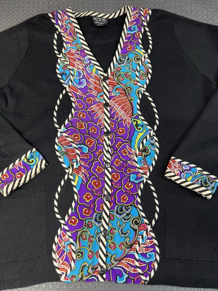 KOOS конечно туника верхний 1 X черный Рами хлопок шелк отделка Artsy богемное лагоморф - Изображение 3 из 4