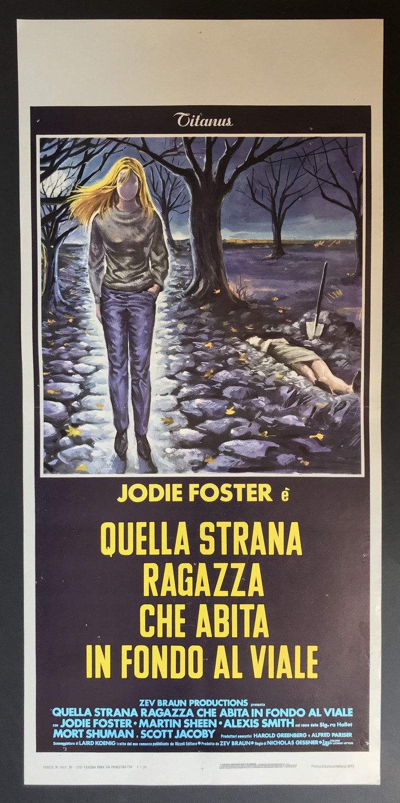 Locandina originale film Quella strana ragazza che abita in fondo al viale (1976) - Regia di Nicolas Gessner
