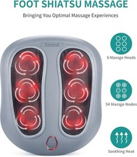 Nekteck Shiatsu Heated Electric Kneading Foot Massager Machine for Fasciitis