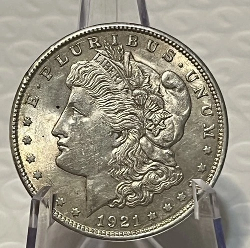 1921-P $1 MORGAN SILVER DOLLAR EF/AU