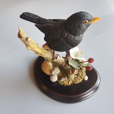 Country Artists Bird Blackbird Hawthorn sculpture Stratford Vintage 1990s #02912