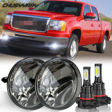 Chrome Led Bumper Fog Lights For 2007-13 Gmc Sierra 1500 2007-14 2500hd 3500hd