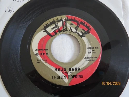 Lightnin' Hopkins - Mojo Hand - 1961 USA Fire Records 45