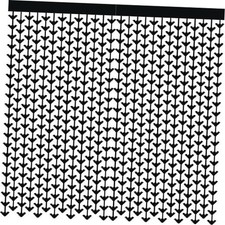 2 Pack 3.3ft x 6.6ft Halloween Foil Fringe Curtain, Black Bats Metallic Tinsel