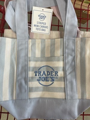 NWT - Trader Joe s Mini Pastel Stripe Tote Bag - Summer 2026 *Ships Today!
