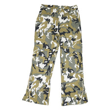Donna Misto Cotone Camouflage Relaxed Dritto Pantaloni W30 L28 Moda Casual