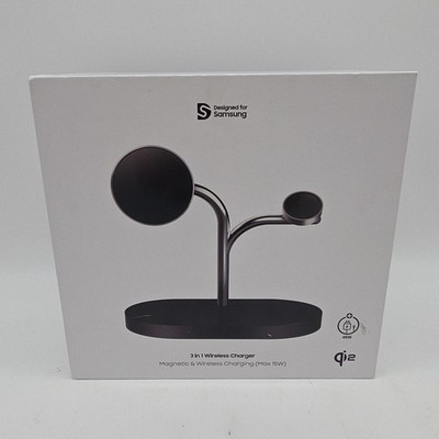 Samsung 3-in-1 Qi2 15W Magnetic Wireless Charger Charging Stand - Black