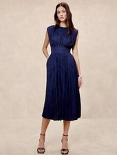 Banana Republic Silky Blue Dot Midi Dress Size 6 NWOT RT$150
