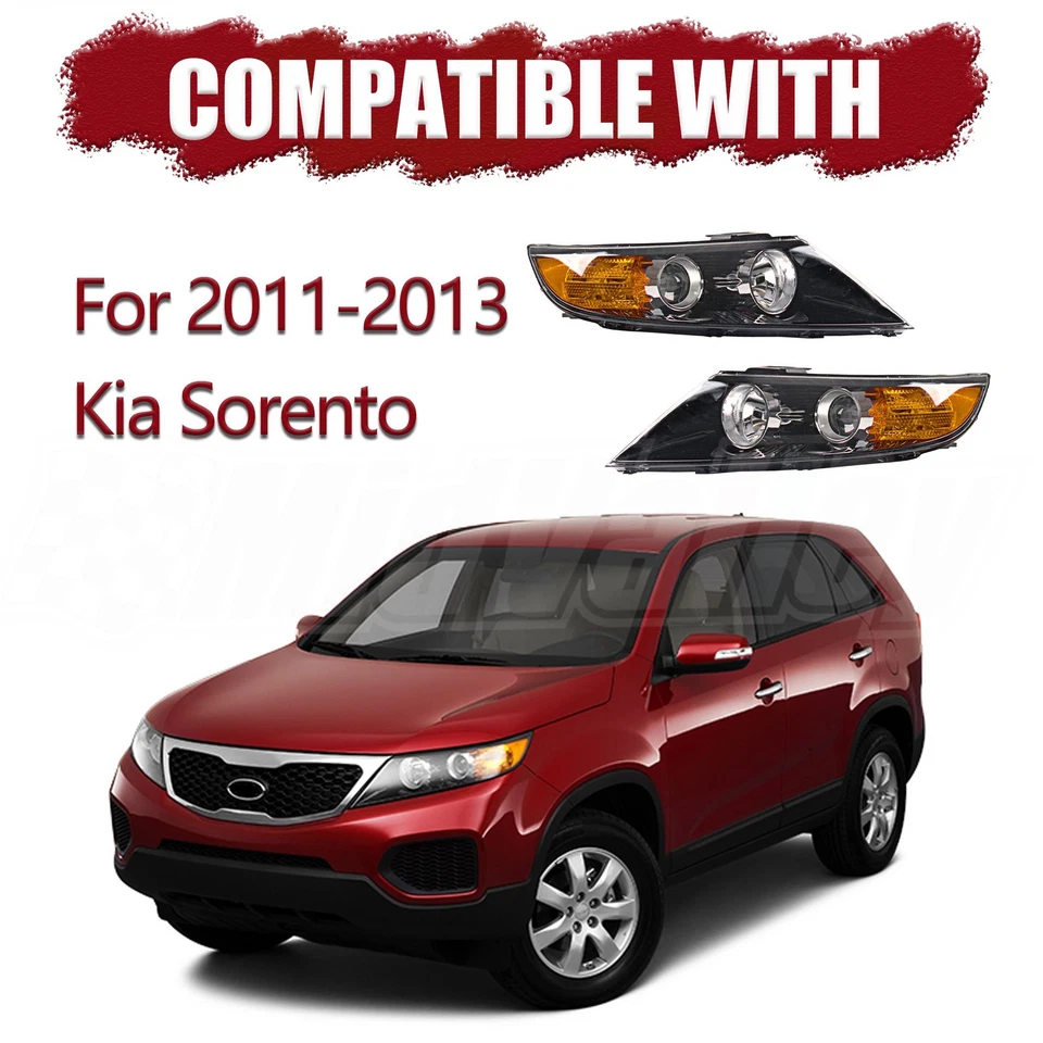 For 11-13 Kia Sorento Left/Right With Bulb 2PCS Headlight KI2503143 KI2502143 Foto 4 de 4