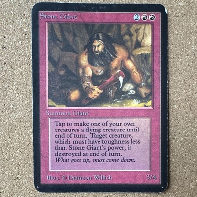 Stone Giant, Alpha Edition, Red Creature, Magic the Gathering, Dameon Willich