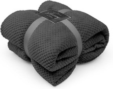 Luxury Popcorn Throws Double & King Size Cuddly Cosy Warm Blanket For Sofa & Bed