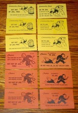 Set of 12 Monopoly Game Get Out of Jail Free Go To Jail Cards Chance Community