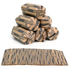 105 Pcs Striped Flat Coin Wrappers Dollars Rolls Only, Black 105 Pcs  Dollars