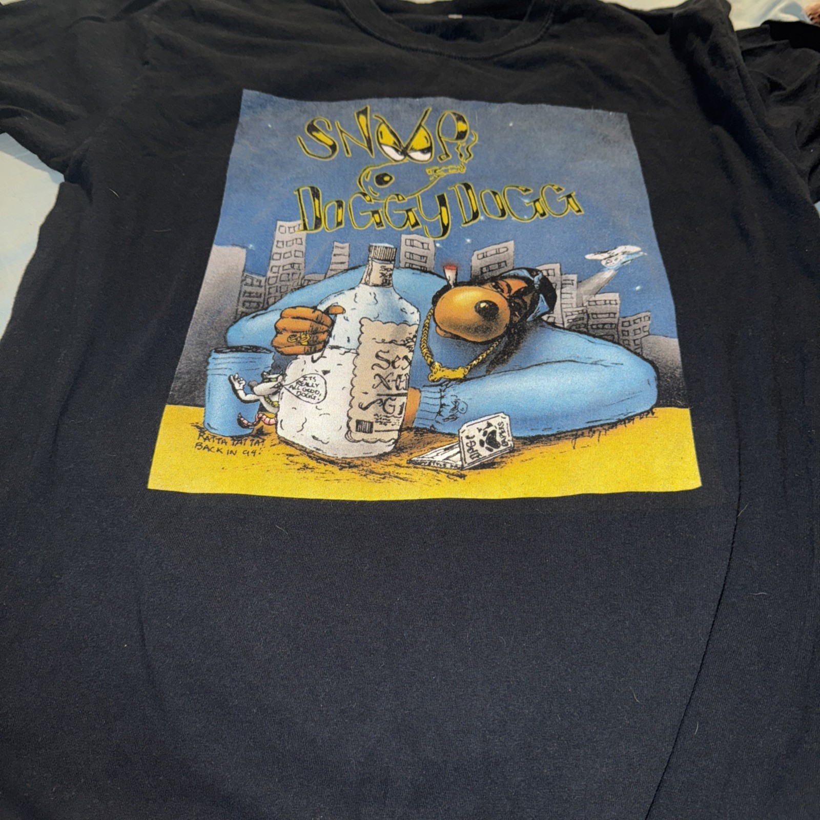 FILA RARA maglietta vintage Y2K Snoop Doggy Dogg L grande 22 x 28 cane 2pac braccio della morte