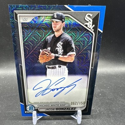 JACOB GONZALEZ Auto Blue Mojo /150 2024 Bowman Chrome #BMA-160 Chicago White Sox