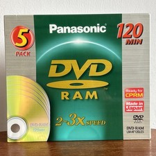 Panasonic DVD RAM 120 min 5 confezione made in Japan nuovo e sigillato LM-AF120LE5
