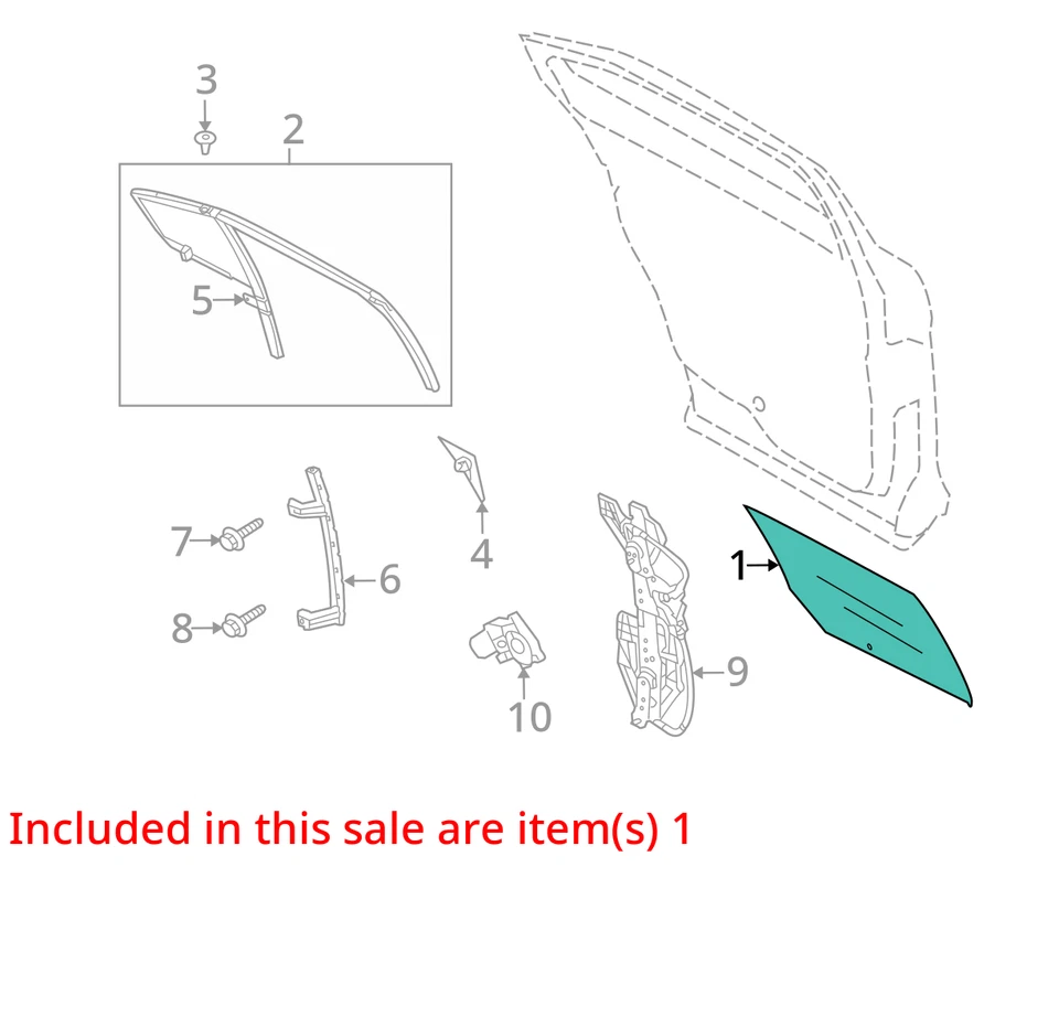 (LOCAL PICKUP ONLY) Passenger Right Rear Door Glass Tinted Fits 10-19 TAURUS 165 - Imagem 3 de 4