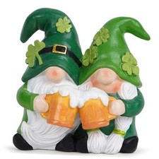 St. Patrick  s Day Couple Gnomes Figurines  Green Gnomes Toast-Together Gnomes