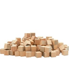 100PCS 3/4in Wooden Cubes Unfinished Wood Blocks Craft STEM Dice DIY