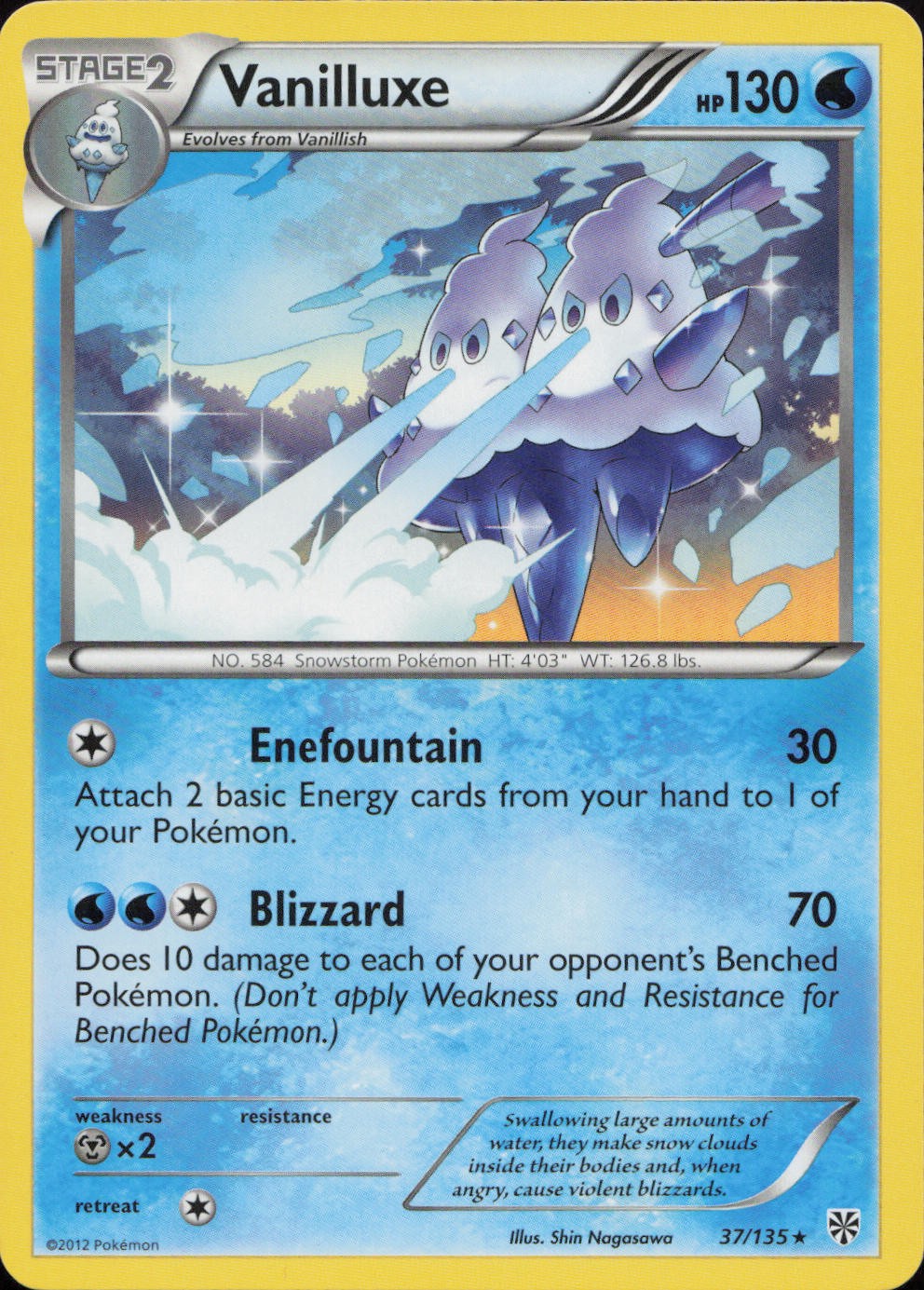 Vanilluxe 37/135 Rare Plasma Storm Pokemon Lightly Played