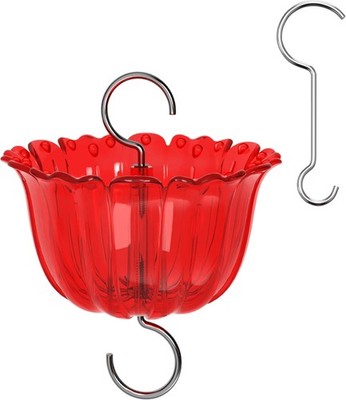 1-Pack iBorn Red Clear Ant Moat for Hanging Hummingbird Feeder 2024 New Version